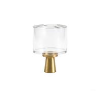 GLFLOW Bouton de placard en verre cristal avec douille en laiton, poignée de meuble pour cuisine et chambre à coucher, poignées de tiroir avec vis de fixation (grand cylindre)