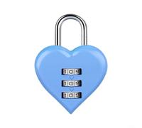 GLFLOW Cadenas à combinaison en forme de cœur en alliage de zinc avec code | Cadenas de valise, cadenas d'amour pour mariage, festival et décoration romantique (bleu)
