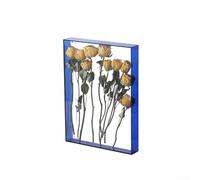 GLFLOW Cadre de boîte d'ombre, cadre créatif en acrylique pour affichage de fleurs à faire soi-même, vitrine décorative avec design double face, 26 x 31 cm (bleu)