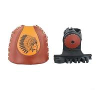GLFLOW Carquois à 4 flèches à sangle pour arc long recourbé en cuir rouge marron plastique chasse pour entraînement (S)