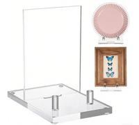 GLFLOW Chevalet compact en acrylique pour afficher des livres, des photos et des œuvres d'art, avec épingle sécurisée et coussinets antidérapants pour plus de stabilité sur les surfaces