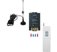 GLFLOW Commutateur de télécommande sans fil AC 90-250 V 30 A Charge élevée pour relais avec RF433 MHz pour pompes, moteurs, lampes industrielles (noir)