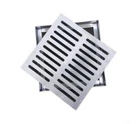 GLFLOW Couvercle de vidange de sol avec filtre anti-odeur pour douche | Siphon de sol en acier inoxydable pour intérieur et extérieur - Pour douche, sous-sol, cour, argent (150 x 150 x 20 x 2 mm)