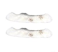 GLFLOW Couvre-lames de patins à glace doux et absorbant en polyester pour hockey et patins artistiques, taille unique, jaune (flocon de neige argenté)