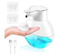 GLFLOW Distributeur de savon en mousse à induction intelligent, support mural, automatique, pour usage domestique et bureau, blanc