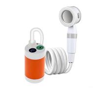 GLFLOW Douche portable pour camping, pompe de douche rechargeable avec affichage LED intelligent pour randonnée, voyage, voiture, animal domestique (orange)