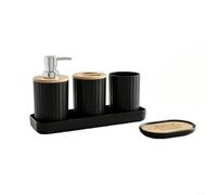 GLFLOW Ensemble d'accessoires de salle de bain pour voyage, kit compact en | Kit de rangement compact de 5 pièces pour salle de bain avec plateau et tasse de bain de bouche, solution de rangement peu