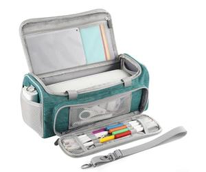 GLFLOW Étui de transport en nylon imperméable pour machine de découpe Cricut Joy Xtra Smart - Plusieurs poches pour accessoires, sac de rangement portable avec bandoulière (vert)