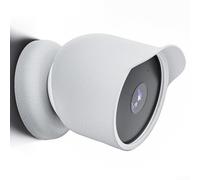 GLFLOW For Nest Protect Battery, étui de protection et camouflage, coque de protection en silicone pour Google Cam, étui résistant à la pluie, 12 x 12 x 6 cm, s'adapte parfaitement, noir/blanc (noir)