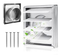 GLFLOW Grille d'aération avec amortisseur de refoulement - En acier inoxydable 304 - Avec rabat anti-insectes et joint en caoutchouc - 100 mm (150 mm)