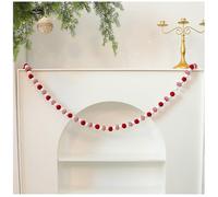GLFLOW Guirlande de fanions de Noël en feutre avec nœud rouge de 180 cm pour fête, vacances, décoration de la maison