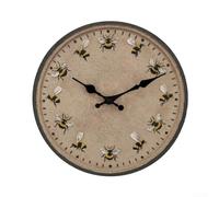 GLFLOW Horloge murale d'extérieur étanche de 30,5 cm avec motif d'abeille, résine résistante aux intempéries pour jardin, terrasse, salle de bain au bord de la piscine (style 1)