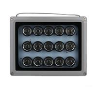 GLFLOW Illuminateur infrarouge pour caméras de sécurité 850 nm 15 LED d'extérieur avec angle de faisceau de 90 ° IP66 étanche large portée 20-30 m CC 12 V/24 V/220 V Support de montage en U Noir (220