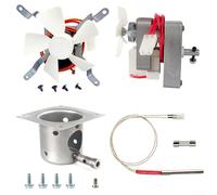 GLFLOW Kit d'accessoires de rechange pour barbecue avec 1 moteur hélicoïdale, ventilateur à induction, marmite à feu, allumeur Hot Rod et vis (230 V 50 Hz 2,0 tr/min)