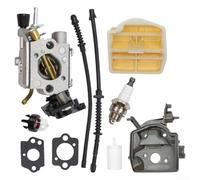 GLFLOW Kit de carburateur en métal pour tronçonneuse 445 450, pièce de rechange pour mélangeur de carburant C1M-EL37B compatible avec outil de réparation de scie à moteur à gaz HUS445 HUS450