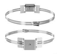 GLFLOW Kit de montage de panneau en métal réglable avec sangle de tension pour poteaux carrés ronds de 10 à 38 cm de diamètre pour panneaux de signalisation routière d'extérieur