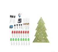 GLFLOW Kit de sapin de Noël à 16 lampes avec 7 lumières colorées, projet de soudure pour débutants, activité engageante pour construire un éclairage et une décoration de vacances festifs (A)