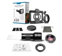 GLFLOW Kit téléobjectif macro 6X pour smartphone, objectif d'appareil photo 2 en 1 à clipser avec verre optique, monoculaire portable pour photographie de voyage, noir