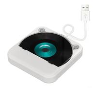 GLFLOW Lecteur CD portable avec port USB et AUX, design compact en ABS pour voiture, ordinateur portable, TV, compatible avec plusieurs appareils, blanc