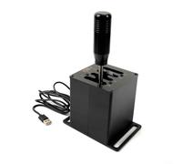 GLFLOW Levier de vitesse manuel, simulateur de course en alliage d'aluminium avec bouton en fibre de carbone, pour Logitech G27 G29 T300, noir (7-HB045)