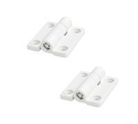 GLFLOW Lot de 2 charnières d'amortissement de couple réglables, avec positionnement d'arrêt libre pour armoire, meubles, panneau électrique, bricolage, plastique noir, 26 x 22 mm (36 x 28 mm, blanc)
