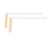 GLFLOW Lot de 2 tiges de radiesthésie en cuivre pur avec poignées en bois de bouleau - Outil de détection de métaux - Équipement professionnel pour pack de terrain