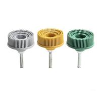 GLFLOW Lot de 3 brosses abrasives en caoutchouc émeri de 5,1 cm avec tige de 6,35 mm pour enlever la rouille, l'ébavurage et le polissage du métal