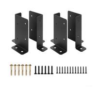 GLFLOW Lot de 4 supports de fixation réglables en métal pour poteaux de clôture de 5,1 x 10,2 cm, 10,2 x 10,2 cm, 15,2 x 15,2 x 15,2 cm, pour ponts, balustrades, boîtes