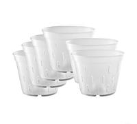 GLFLOW Lot de 5 pots à orchidées avec trous de drainage 17 cm en plastique transparent pour plantes d'intérieur, observation des racines, décoration d'intérieur (A)