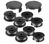 GLFLOW Lot de 8 bobines de fil - 2 housses - Bobines et couvercles de rechange pour débroussailleuse Bosch ART 23 SL ART 26 SL F016800569 F016800385 F016F04557
