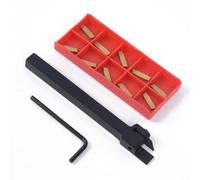 GLFLOW MGEHR1010-2 Ensemble de porte-outils de tournage professionnel avec 10 inserts en carbure MGMN200 pour la finition d'usinage des métaux