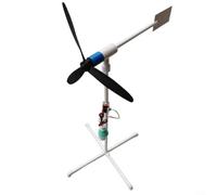 GLFLOW Modèle de moteur à énergie éolienne, kit générateur sans balais avec bande LED colorée, moulin à vent de 95 cm de hauteur pour jardin extérieur et éducation scientifique