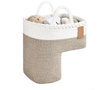 GLFLOW Panier de rangement avec poignées, design en lin tissé pour escaliers en moquette, garde les jouets, les livres et les petits articles organisés et facile à transporter (A)