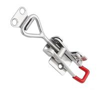 GLFLOW Pinces à bascule réglables, verrou de tension, loquet de verrouillage robuste, pince de verrouillage de porte d'armoire en acier inoxydable 304, rouge, pour équipement d'usine (S)