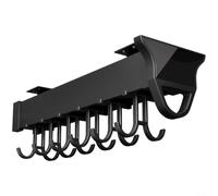 GLFLOW Portant télescopique pour vêtements en aluminium, rail coulissant lisse et système de double crochet pour organiser les vêtements dans les placards