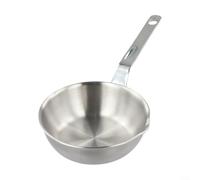 GLFLOW Pour mini poêle à œufs, petite poêle à omelette, poêle à œufs en acier inoxydable 316 avec bec, petite omelette et poêle à sauce pour cuisinière à gaz ou à induction, argenté (S)