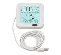 GLFLOW Pour thermomètre hygromètre Wi-Fi intelligent pour application Tuya, écran LCD avec rétroéclairage, capteur de température et d'humidité