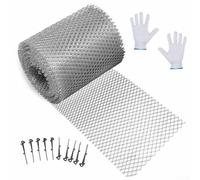 GLFLOW Protection de gouttière en aluminium de 6 m - Anti-obstruction - Avec crochets - Pour protection de tuyau de descente - Argent (127 mm)