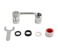 GLFLOW Rallonge de bec rotatif à 1080° avec deux modes de pulvérisation et jet d'eau, fixation de robinet en métal à hauteur réglable pour évier de cuisine ou de salle de bain (1)