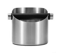 GLFLOW Seau en acier inoxydable pour marc de café avec parois épaisses, intérieur enduit résistant à la saleté et base antidérapante pour un usage domestique (argent)