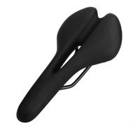 GLFLOW Selle de vélo respirante creuse en cuir PU souple et confortable pour VTT vélo pliant de route (noir)