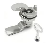 GLFLOW Serrure cylindrique triangulaire en acier inoxydable 304, avec couvercle étanche pour armoire électrique, utilisation en extérieur, argent, 54 x 18 x 18 cm (E)