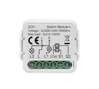GLFLOW Smart pour ZigBee Module d'interrupteur pour Tuya 230 V sans fil neutre Contrôle domotique (2 CH)