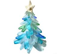 GLFLOW Statuette étoile de mer en résine de 15 cm pour sapin de Noël style côtier pour cheminée ou décoration d'intérieur festive (bleu)