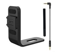 GLFLOW Support de microphone en alliage d'aluminium pour Insta360 X5, adaptateur de montage pour DJI Mic 2, support de micro externe avec câble audio et sangle, noir
