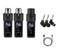 GLFLOW Système de microphone sans fil 2,4 GHz avec émetteur et récepteur XLR pour micros dynamiques et à condensateur, portée de 30 m, noir (2 pour dynamique)