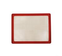 GLFLOW Tapis de cuisson en silicone avec cadre en métal anti-adhésif 42 x 32 cm - Outil de cuisson réutilisable (rouge)