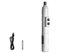 GLFLOW Tournevis électrique sans fil, poignée droite ergonomique, léger, rechargeable, 3,6 V, pour réparations à la maison et assemblage de meubles (blanc)