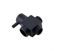 GLFLOW Vanne de dérivation de douche en laiton, répartiteur 3 voies avec 1 entrée et 2 sorties, pour contrôle du débit d'eau de salle de bain (noir)