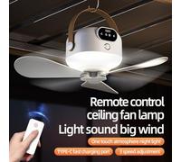 GLFLOW Ventilateur électrique portable avec télécommande, parfait pour les petits espaces de vie, dispose d'un chargement USB et d'une veilleuse intégrée pour une utilisation nocturne (charge)